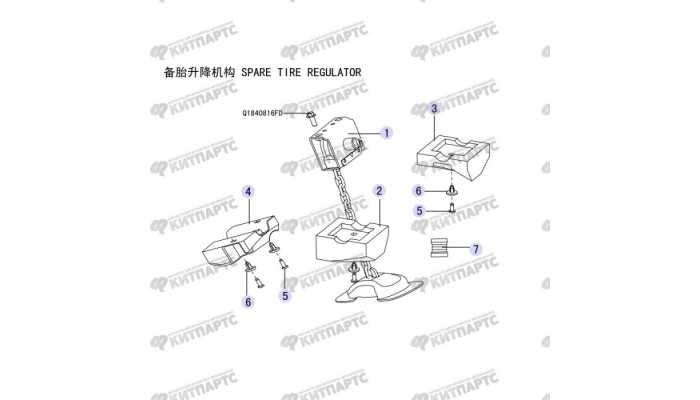 Лифт запасного колеса Great Wall Hover