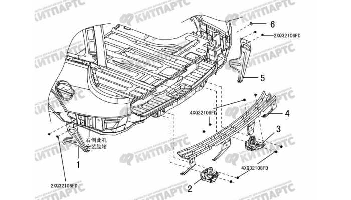 Кронштейн заднего бампера Great Wall Hover H3